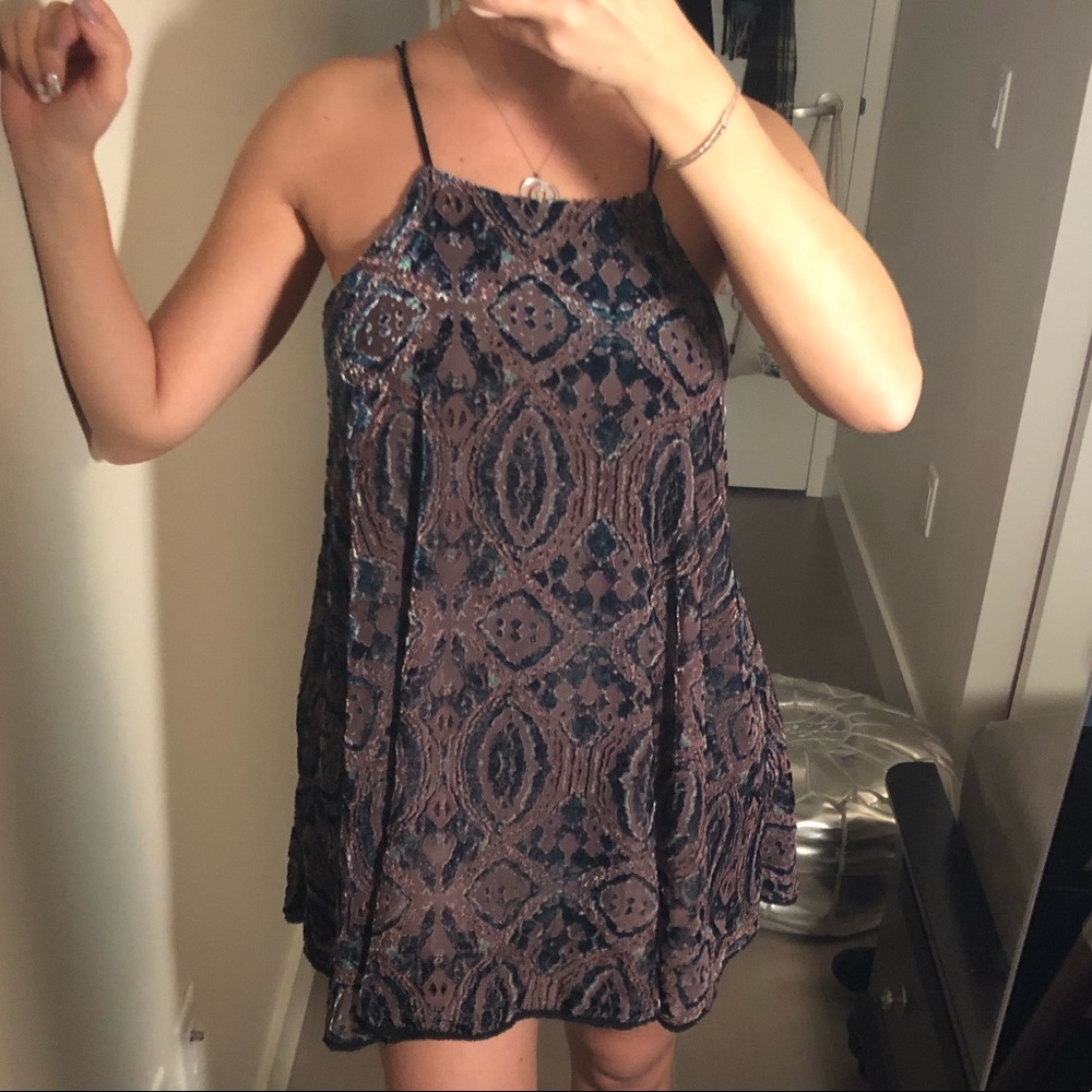 Mini burnt velvet dress